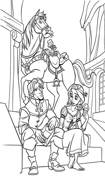 kolorowanka Zaplątani do wydruku malowanka coloring page Tangled Roszpunka Disney z bajki dla dzieci nr 56